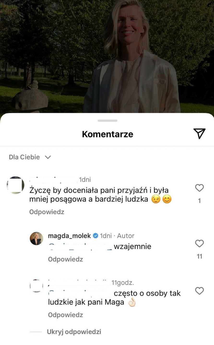 Magda Mołek odpowiedziała na złośliwy komentarz internautki