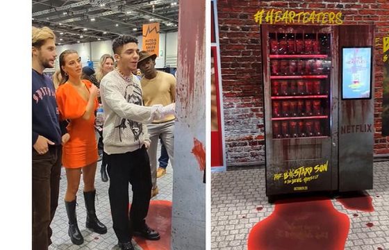 Automat z ludzkimi sercami promuje nowy serial Netflixa