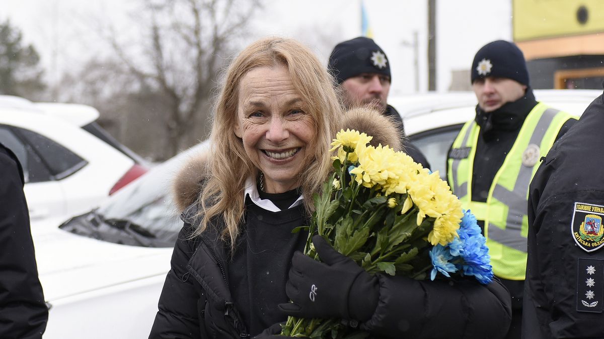 Mitzi Perdue w trakcie wizyty w Ukrainie 