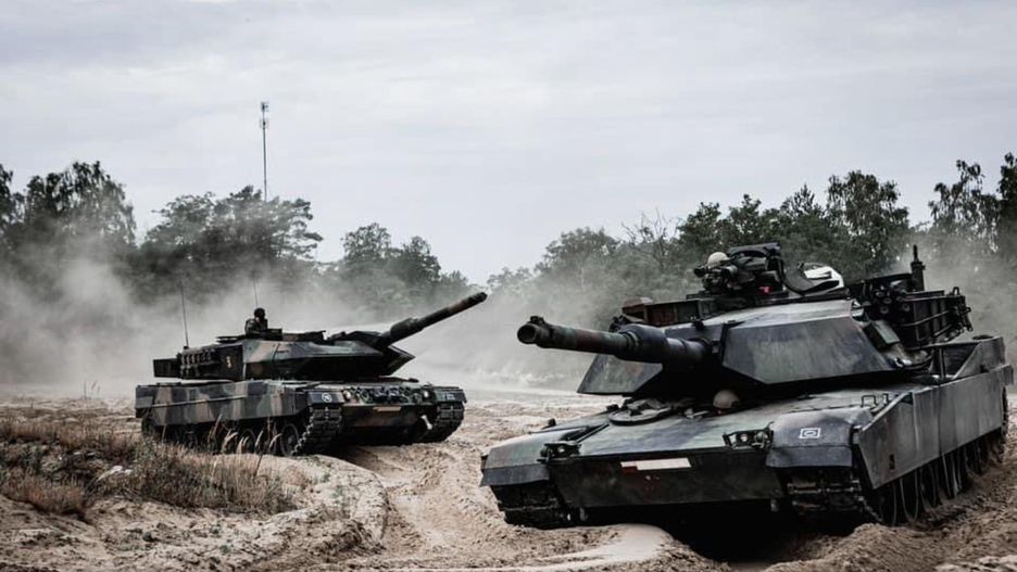 Polski Leopard i Abrams w trakcie działań taktycznych