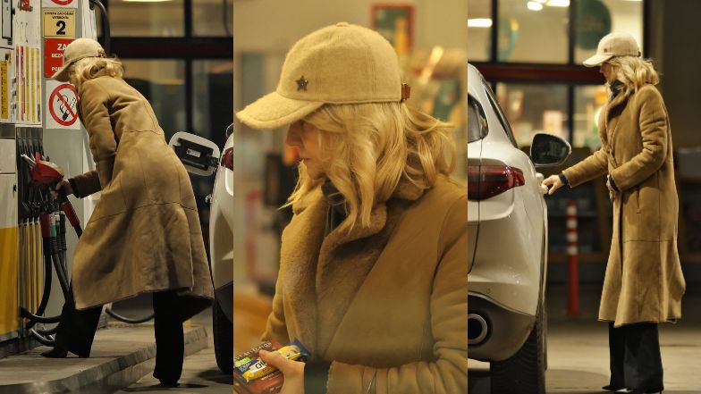 Naturalna Grażyna Torbicka "przyłapana" na stacji benzynowej