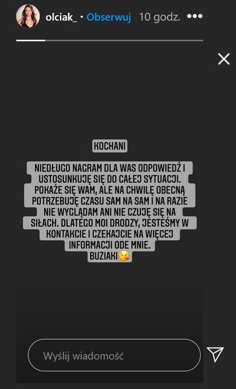 Oświadczenie Oli z "Love Island"