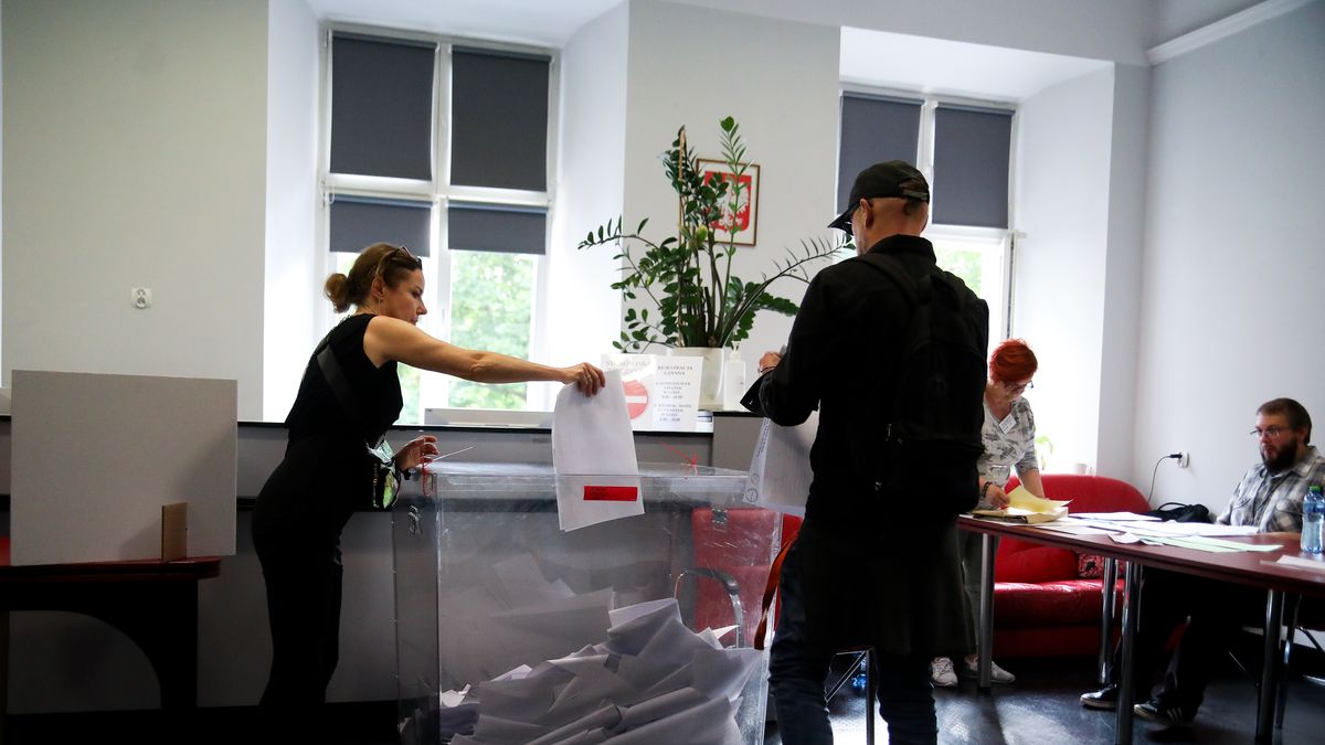 Elections To The European Parliament In Krakow
People are voting at polling stations during the European Parliament elections in Krakow, Poland, on June 9, 2024. (Photo by Klaudia Radecka/NurPhoto via Getty Images)
NurPhoto
election turnout, polling station, voting booths, ballots, election officials, electoral system, parties, democratic process, june 9, political event, polling location, voters, nurphoto, election monitoring, elections, electoral process, polling, election day, european politics, election observation, civic duty, electoral participation, parliamentary elections, public voting., klaudia radecka, polling stations, ballot