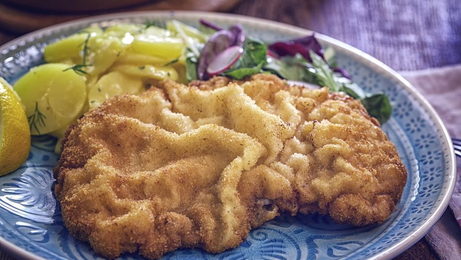 Eating Wiener Schnitzel