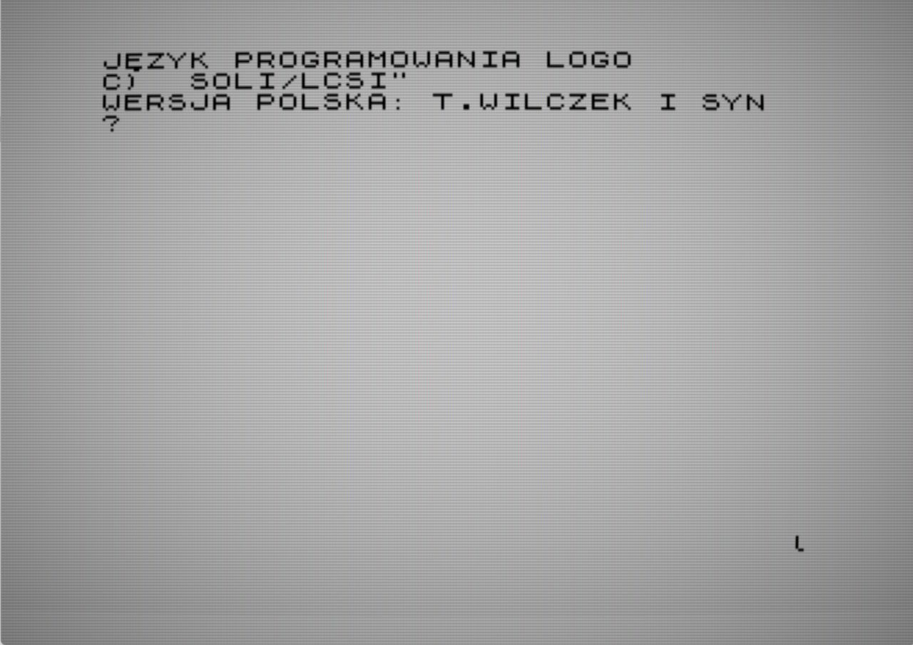 Polska sesja LOGO jeszcze przed unifikacją. Niektóre komendy są inne, niż w późniejszych wersjach.