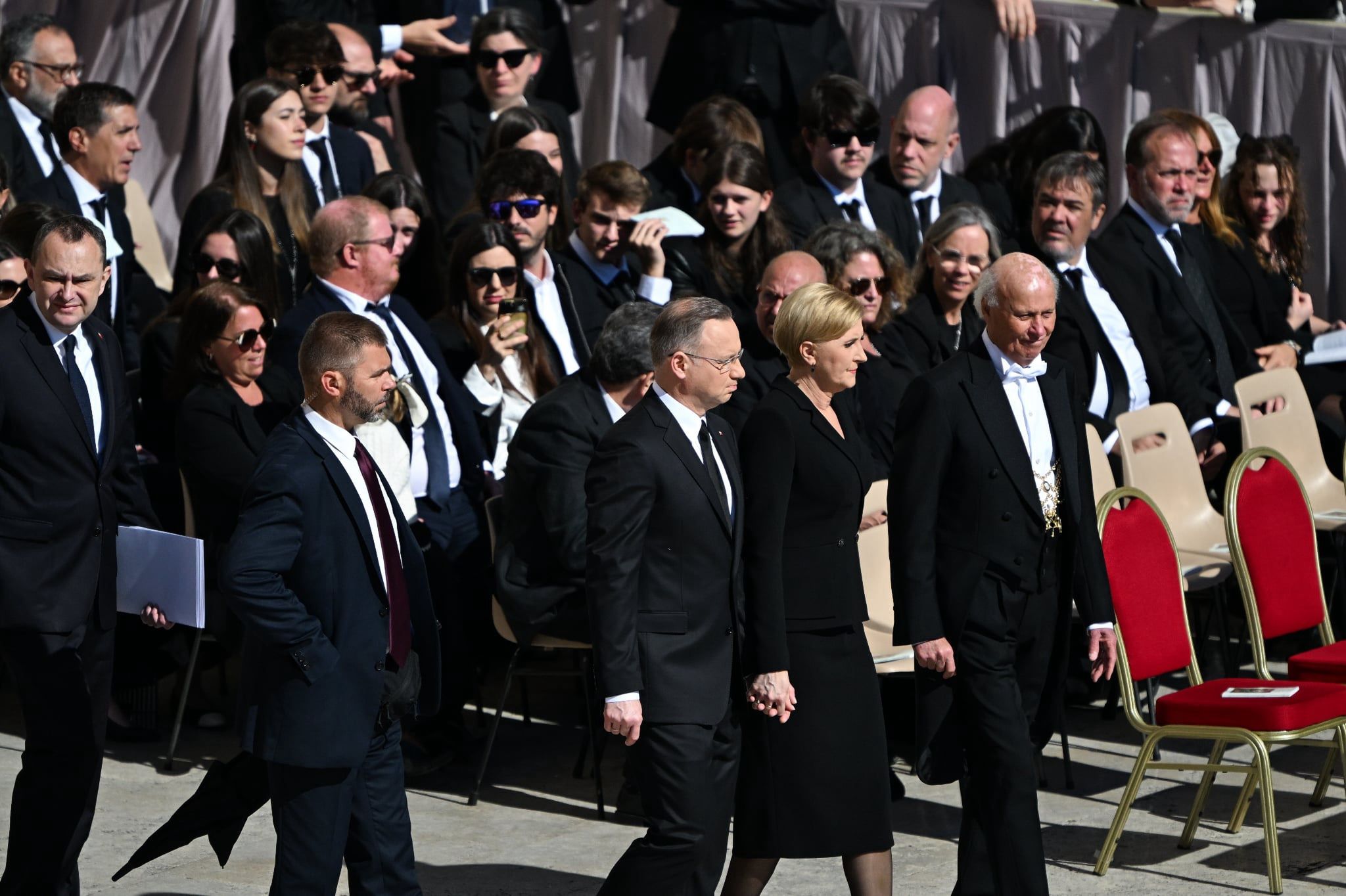 Agata Duda na pogrzebie papieża Franciszka 