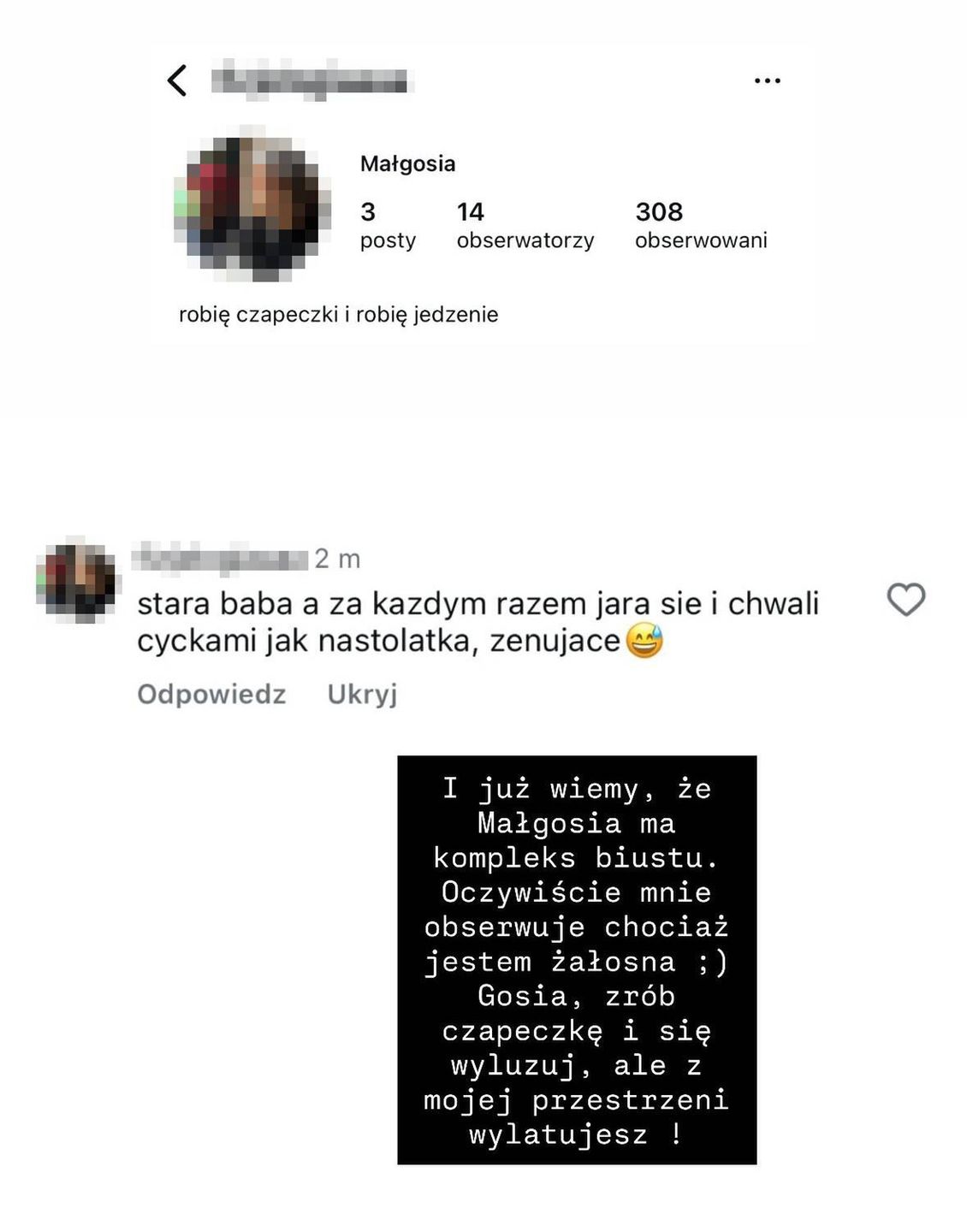 Odpowiedź Dominiki Serowskiej na kąśliwą uwagę internautki