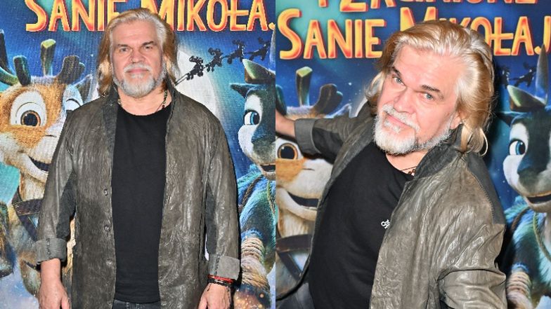 ODMIENIONY Jarosław Boberek w błyszczącej koszuli pozuje na prem