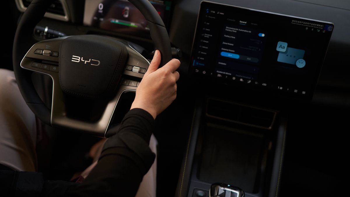 A driver inside a BYD Yuan Pro electric SUV in Montevideo, Uruguay, on Tuesday, Nov. 4, 2025. Battery-powered vehicles make up about a quarter of all new car and SUV sales in Uruguay, thanks to tax exemptions and the cost of filling up at the pump. Photographer: Ana Ferreira/Bloomberg via Getty Images