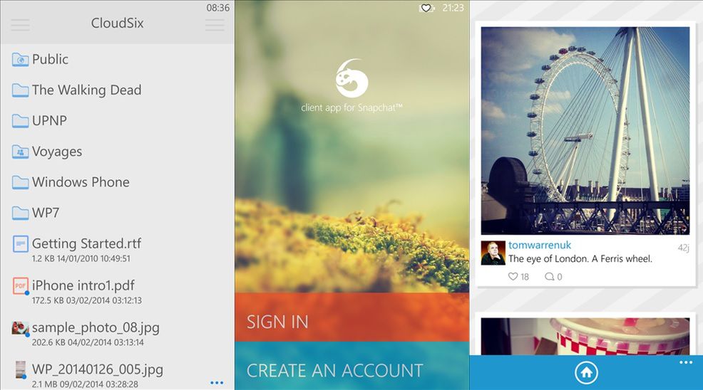 Alternatywne aplikacje Dropboxa (CloudSix for Dropbox), Snapchata (6snap) i Instagram (6tag)