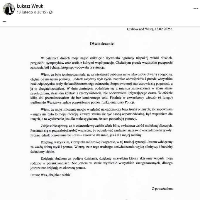 Muzyk disco polo, którego szukała cała Polska, zabrał głos