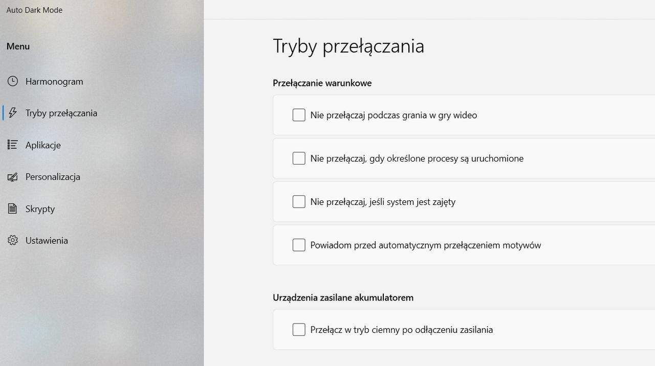 Auto Dark Mode - automatyczna zmiana motywu w Windows