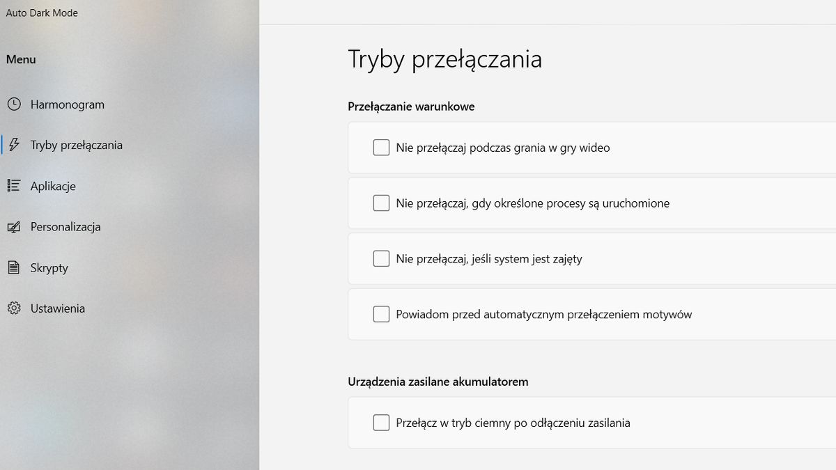 Auto Dark Mode - aplikacja do zarządzania motywami w Windowsie