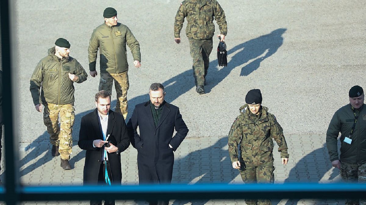 Deputy Prime Minister Wladyslaw Kosiniak-Kamysz's Press Conference In Krakow
In Krakow, Poland, on January 19, 2026, Wladyslaw Kosiniak-Kamysz, Deputy Prime Minister and Minister of National Defense, holds a press conference following a meeting with the Romanian Minister of Defense via VTC at the headquarters of the Special Forces Component Command. The Minister of National Defense states that neither Poland nor Romania plans to send soldiers to Ukraine and will remain responsible for providing logistical support for allied forces on their own territory. After speaking with Radu-Dinel, Miruta also assures that both countries continue their cooperation under the SAFE program. (Photo by Klaudia Radecka/NurPhoto via Getty Images)
NurPhoto
defense, national defense, minister, mon, strategic partnership, ministry of national defense, component command, conference, security collaboration, international relations, defense policy, power, military cooperation, national security, january 19, romanian minister of defense, military logistics., nurphoto, miruta, special forces component command, polish army, wladyslaw kosiniak-kamysz, minister of national defense, safe program, soldiers, klaudia radecka, defense strategy, vtc, radu-dinel, logistical support