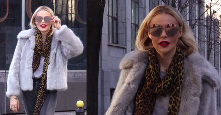 Maja Sablewska w mysim futerku na zakupach
