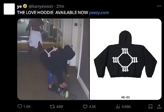 Kanye West reklamuje replikę bluzy Cassie