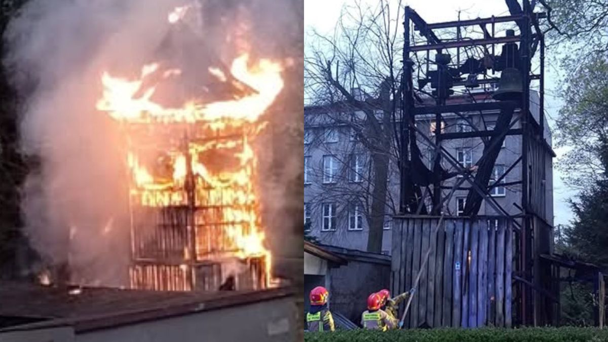 Pożar w Warszawie. Spłonęła zabytkowa dzwonnica