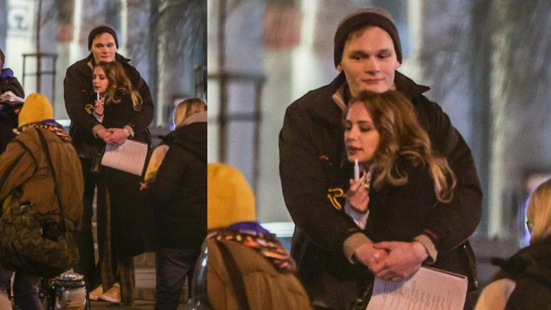 Wiktoria Gąsiewska na planie świątecznego filmu