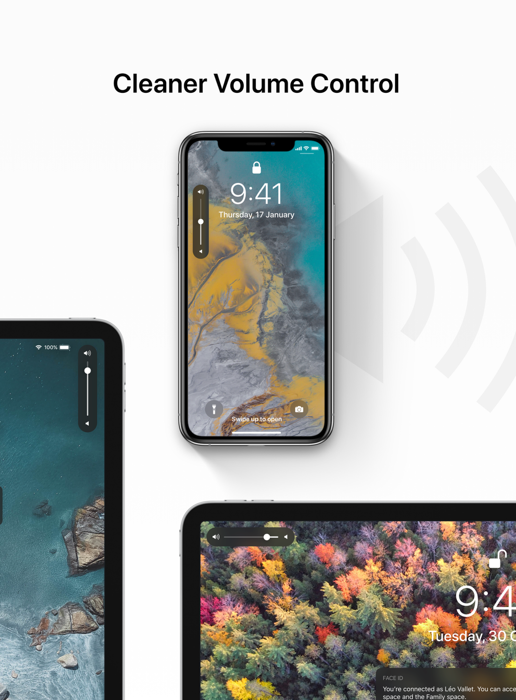 Koncept iOS-a 13. Leó Vallet, źródło: behance.net