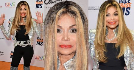 Zasuszona La Toya Jackson straszy zabójczo szczupłą figurą na charytatywnej ściance