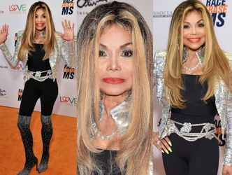 Zasuszona La Toya Jackson straszy zabójczo szczupłą figurą na charytatywnej ściance