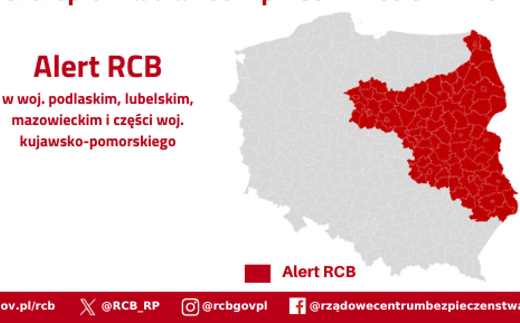 Alert RCB dla wschodniej części Polski. Jutro zaczną się zrzuty
