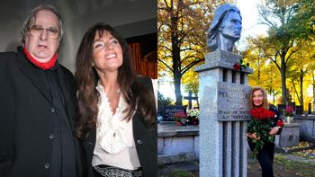 Uśmiechnięta Agnieszka Fitkau-Perepeczko pozuje przy GROBIE męża: "Na chwilę wyszło słońce" (FOTO)