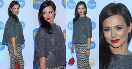 Wystylizowana Kinga Rusin na imprezie TVN-u
