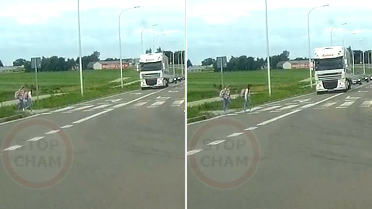 Groźna sytuacja na przejściu dla pieszych