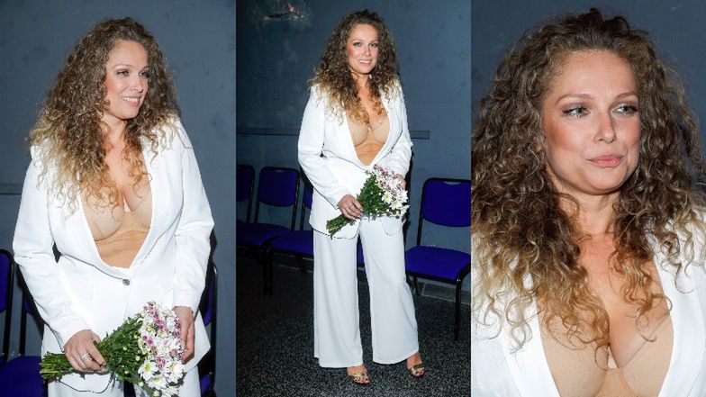 Joanna Liszowska na premierze spektaklu