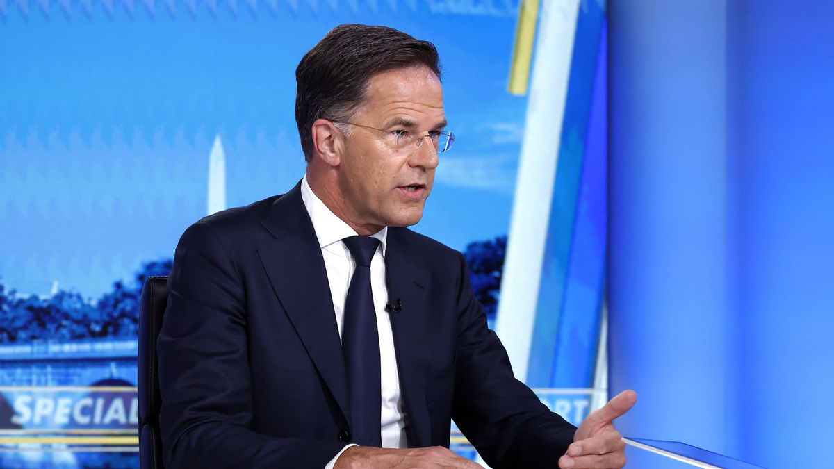 WASHINGTON, DC - JULY 14: NATO Secretary General Mark Rutte (L) visits "Special Report" with Bret Baier at FOX News D.C. Bureau on July 14, 2025 in Washington, DC. (Photo by Paul Morigi/Getty Images)