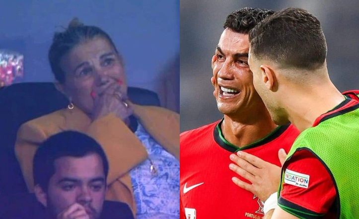Cristiano Ronaldo's mother burst into tears, seeing her son's breakdown during the match against Slovenia.