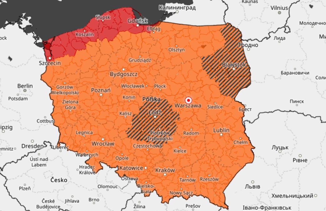 Wichury nad Polską. IMGW wydał ostrzeżenia trzeciego stopnia