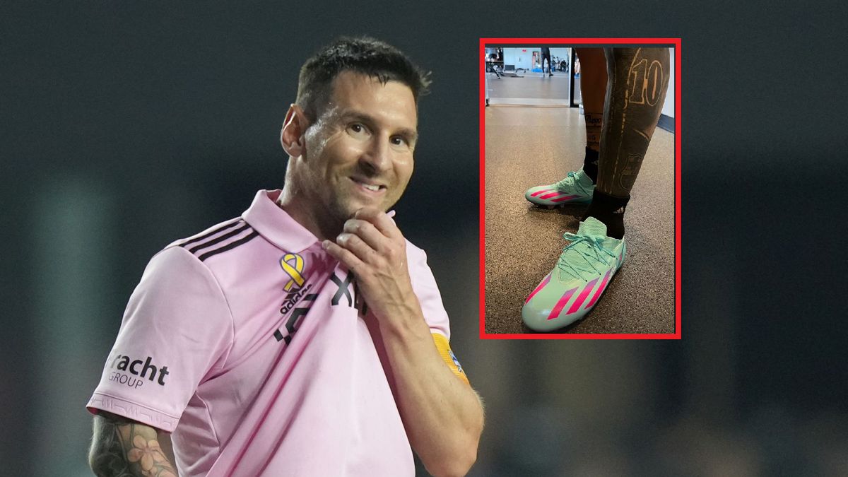 Na zdjęciu Leo Messi. W ramce piątkowe instastories Argentyńczyka.