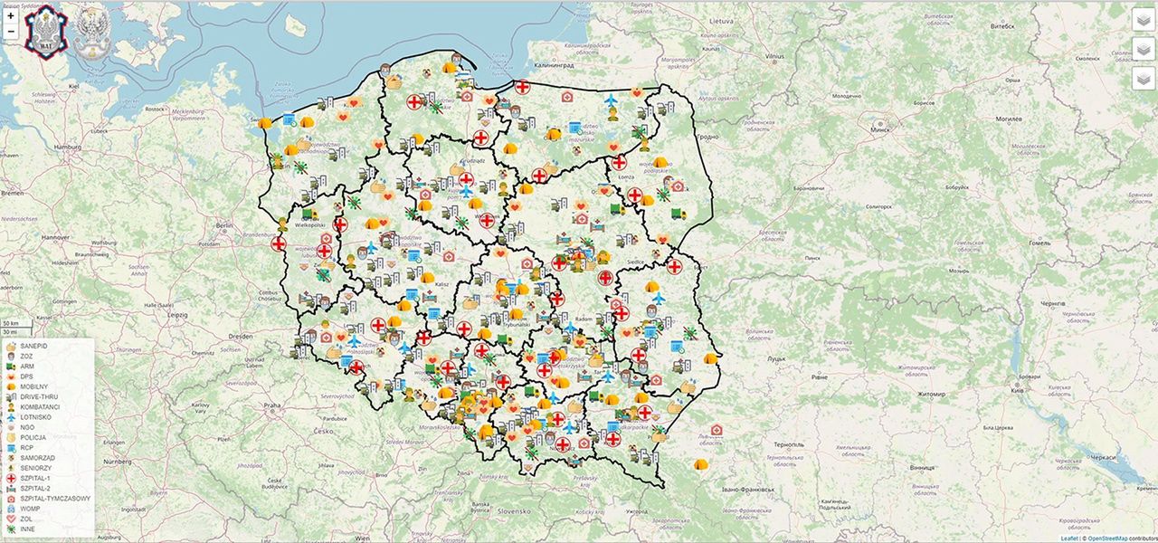 Interaktywna mapa stworzona przez podchorążych WAT