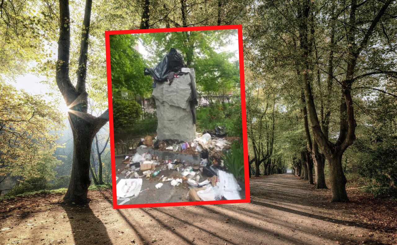 Pomnik księdza Popiełuszki na Greenpoincie cały w śmieciach. Policja poszukuje sprawców