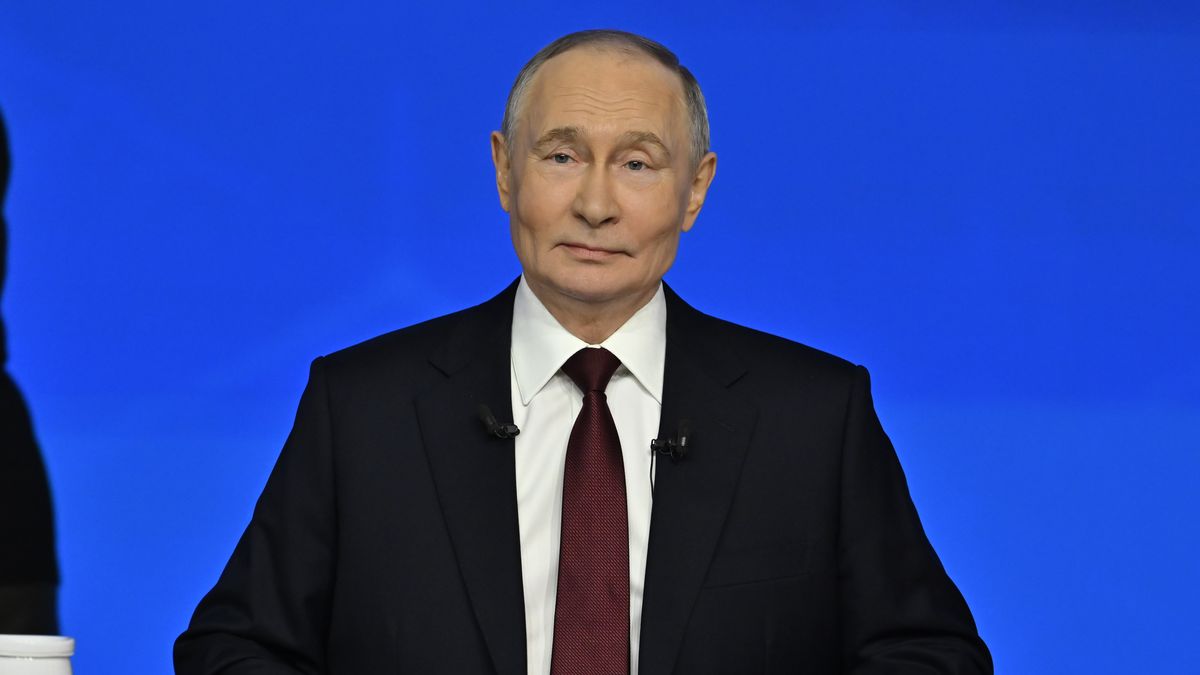 MOSCOW, RUSSIA - DECEMBER 19: Russia's President Vladimir Putin attends annual special televised question-and-answer session and year-end news conference scheduled to take place at the Gostiny Dvor trade and exhibition centre in Russia, Moscow on December 19, 2025. (Photo by Sefa Karacan/Anadolu via Getty Images)