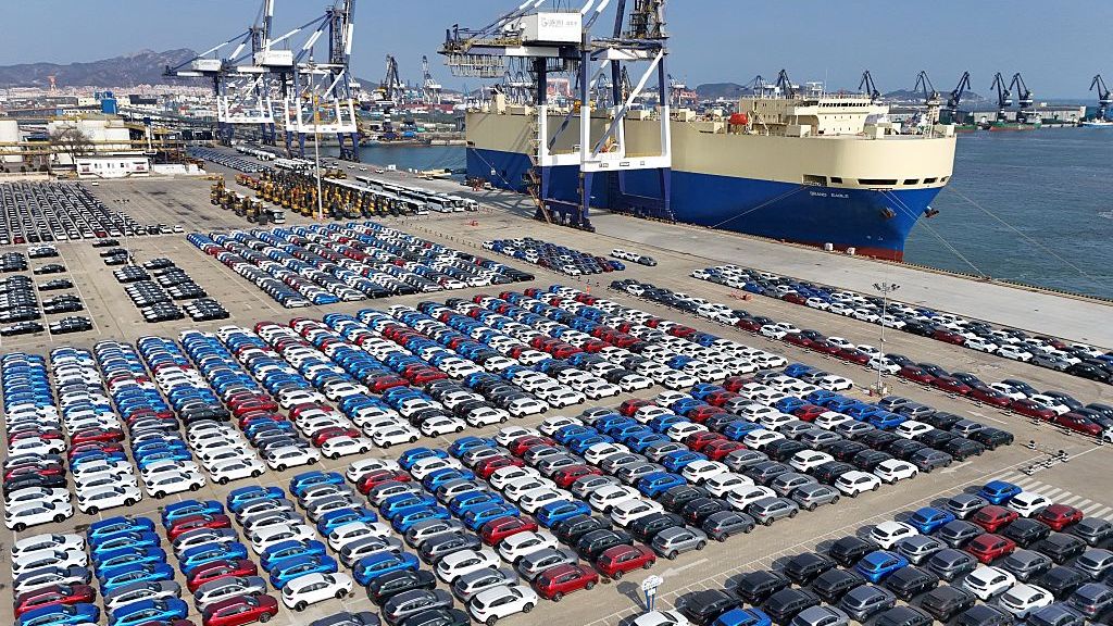 China Auto Exports in 2025
An automobile transport ship loads Chinese-made automobiles for export at Yantai Port in Yantai City, Shandong Province, China, on January 27, 2026. (Photo by Costfoto/NurPhoto via Getty Images)
NurPhoto
port operations, shipping industry, vehicle shipping, automotive industry, chinese manufacturing, vehicle export, yantai port, export logistics, port city, yantai city, car export, chinese-made automobiles, export market, international trade, shipping logistics., maritime transport, global trade, auto exports, export, nurphoto, logistics, chinese exports, shandong, costfoto, january 27, china, automobile transport