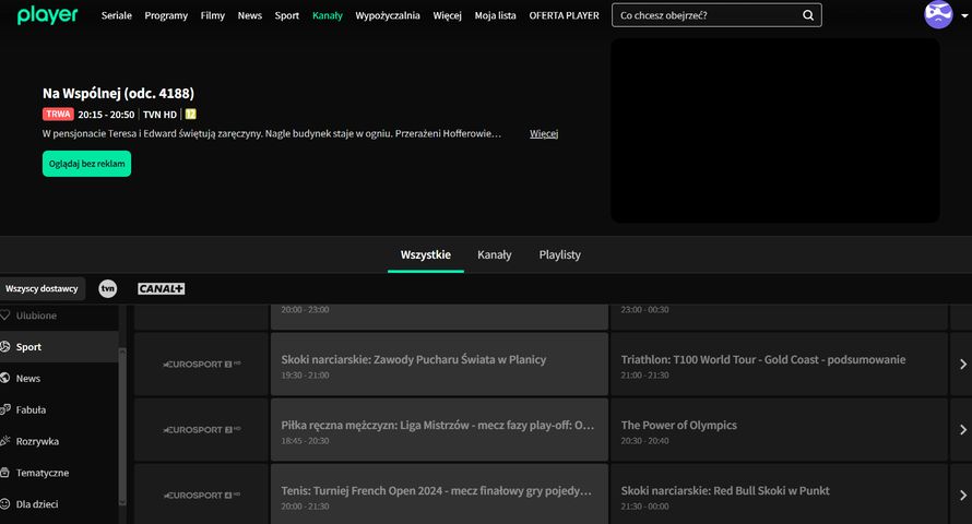 Pakiet z nowymi kanałami Eurosport w Playerze