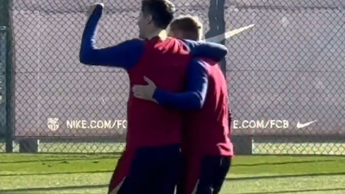 Robert Lewandowski na treningu w FC Barcelonie