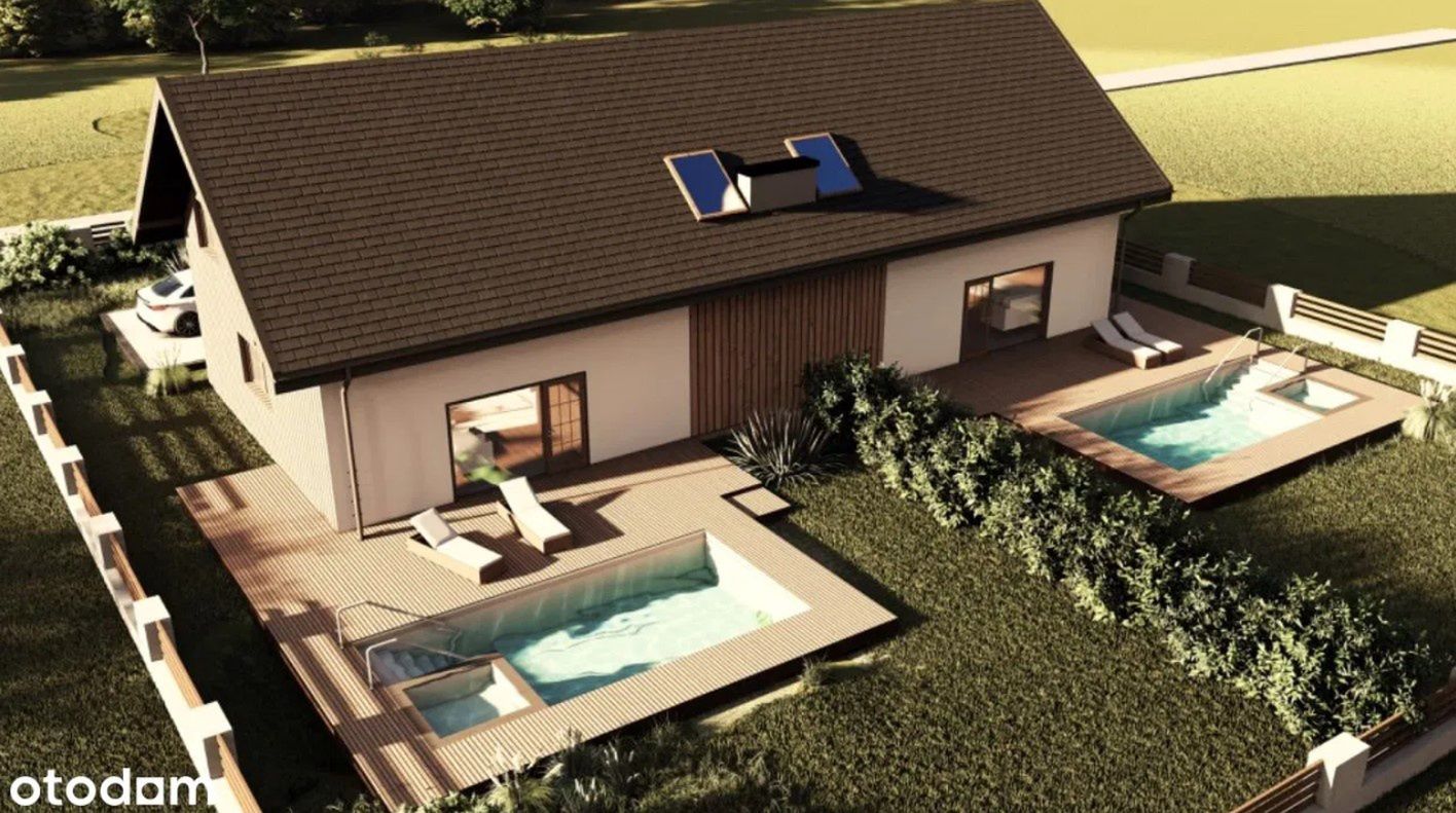 Projekt "bliźniaka z prywatnym basenem od Klaudii Halejcio"