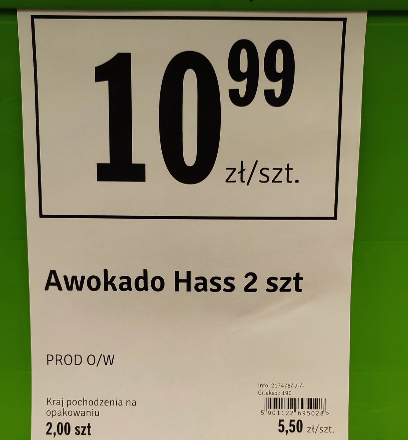 Ceny żywności przed i po obniżce podatku VAT

