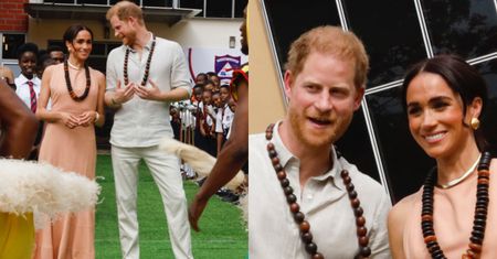 Książę Harry z żoną zostali przyjęci w Nigerii po KRÓLEWSKU. Koszt stylizacji Meghan Markle też królewski (ZDJĘCIA)
