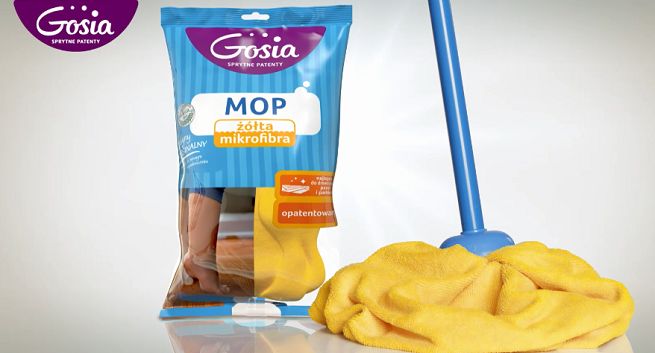 „Sprytne patenty” reklamują mop żółta mikrofibra Gosia (wideo)