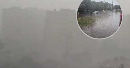 "Downburst" nad Łodzią. Zalane ulice i potężna burza, wszystko wyglądało groźnie