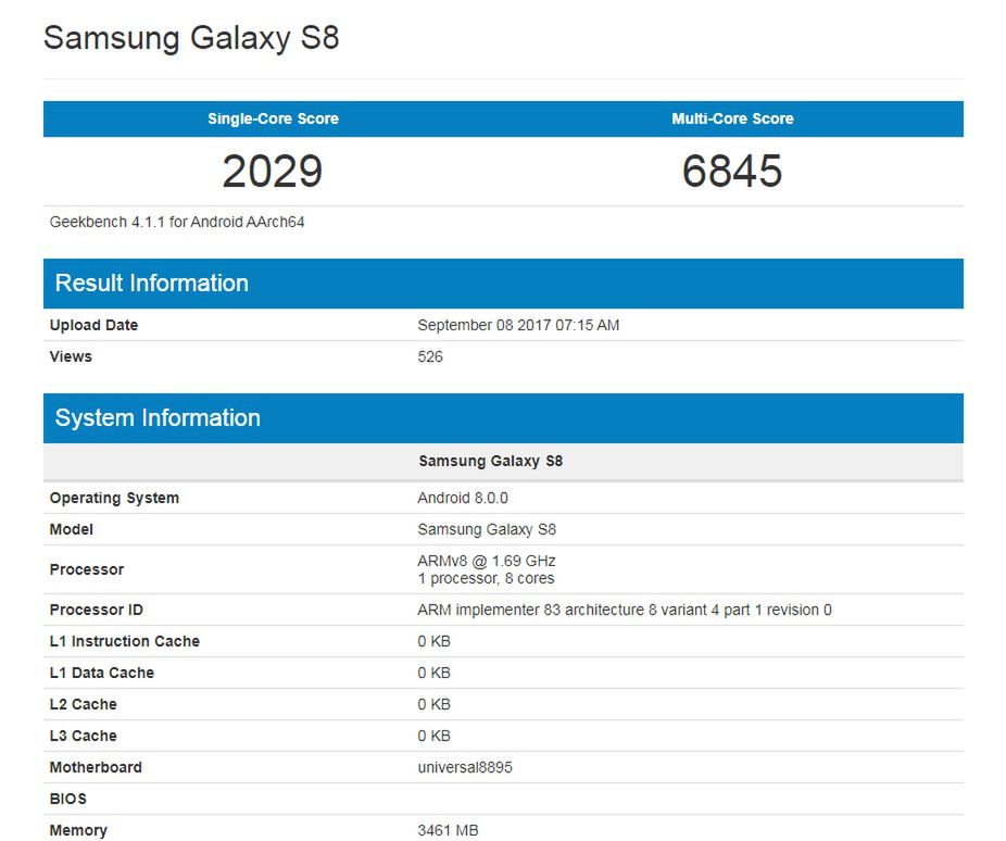 Samsung Galaxy S8 z Androidem 8.0 Oreo