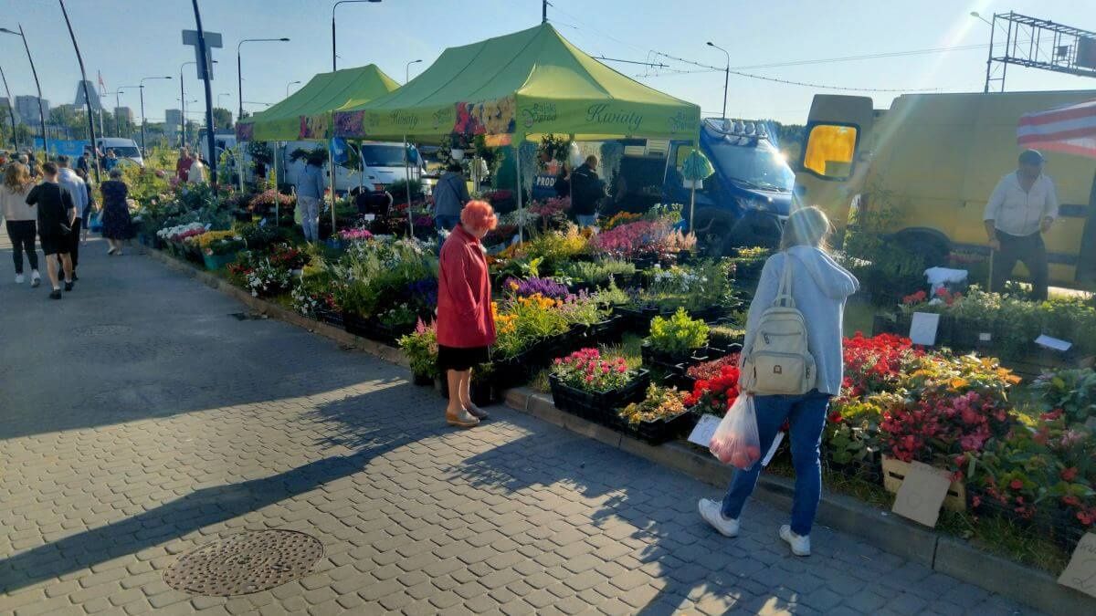 Stoiska kwiatowe w Lublinie na Targu Pod Zamkiem