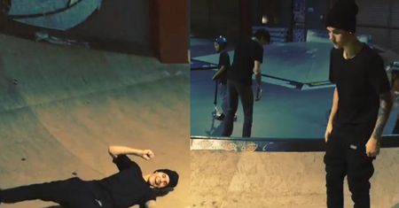 Justin Bieber upada na deskorolce! (WIDEO)