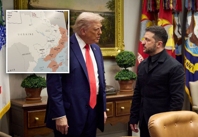 Taką mapę Ukrainy ma Trump w swoim gabinecie. Kluczowy wątek rozmów