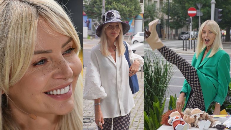 Agnieszka Woźniak-Starak w dwóch stylizacjach 